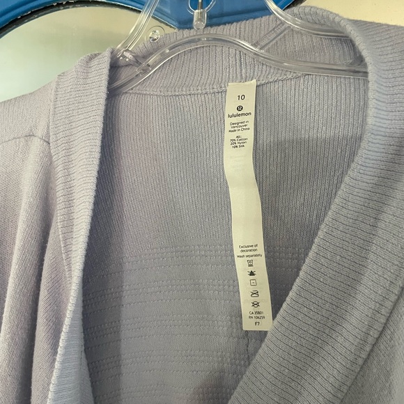 Lavender Open Front Cardigan Sweater - Picture 4 of 7